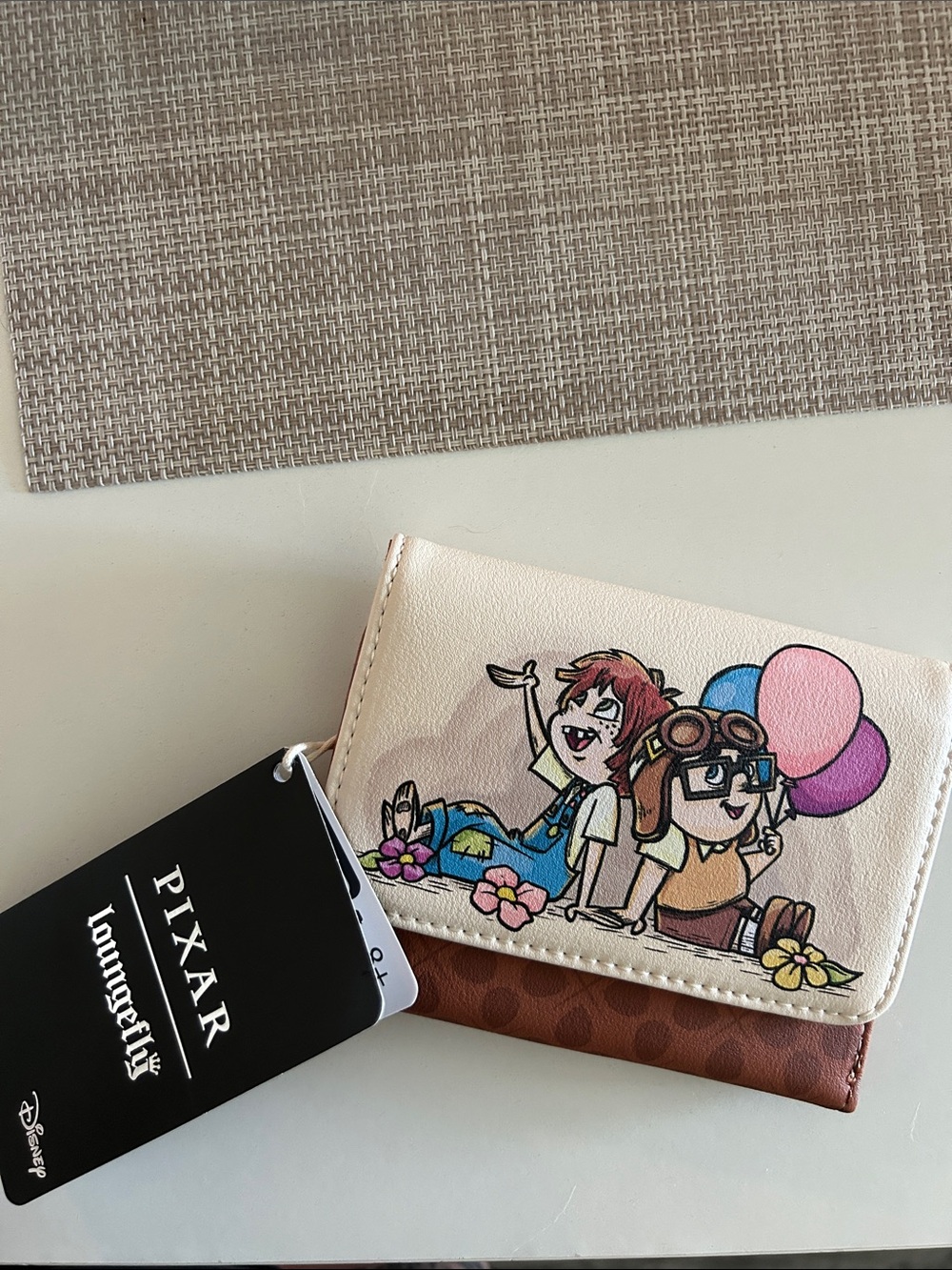 Loungefly Pink and Brown Pixar Up Cartoon Bi-Fold Wallet